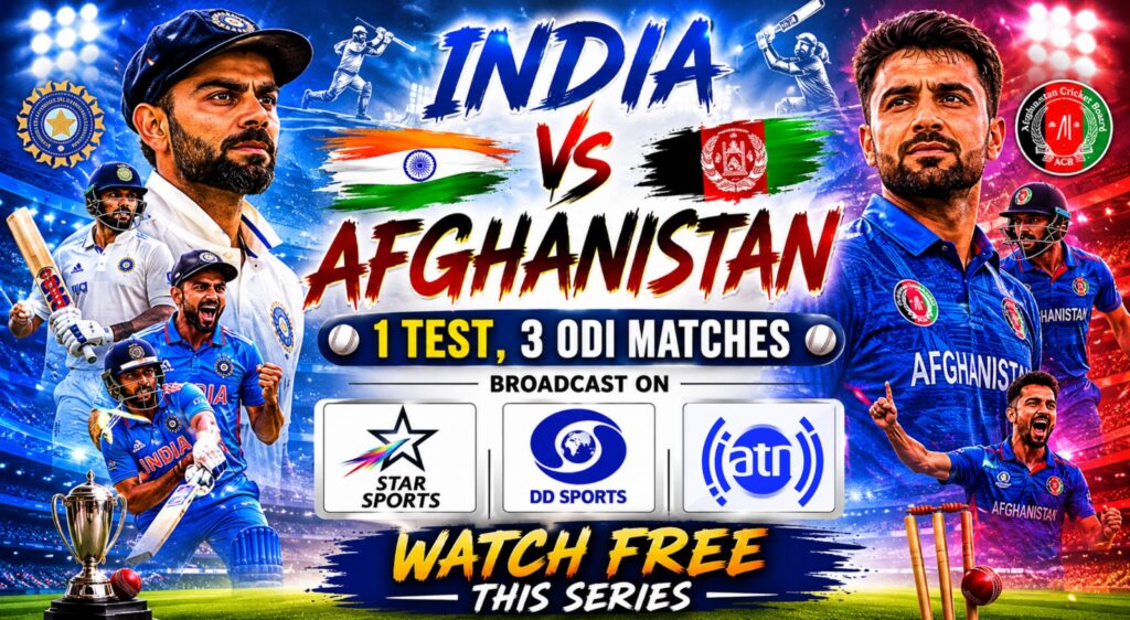 India vs Afghanistan series broadcast channel